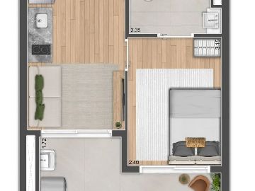 1 DORMIT�RIO 32M�