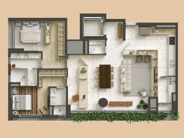 130m� | 2 su�tes e integra��o total