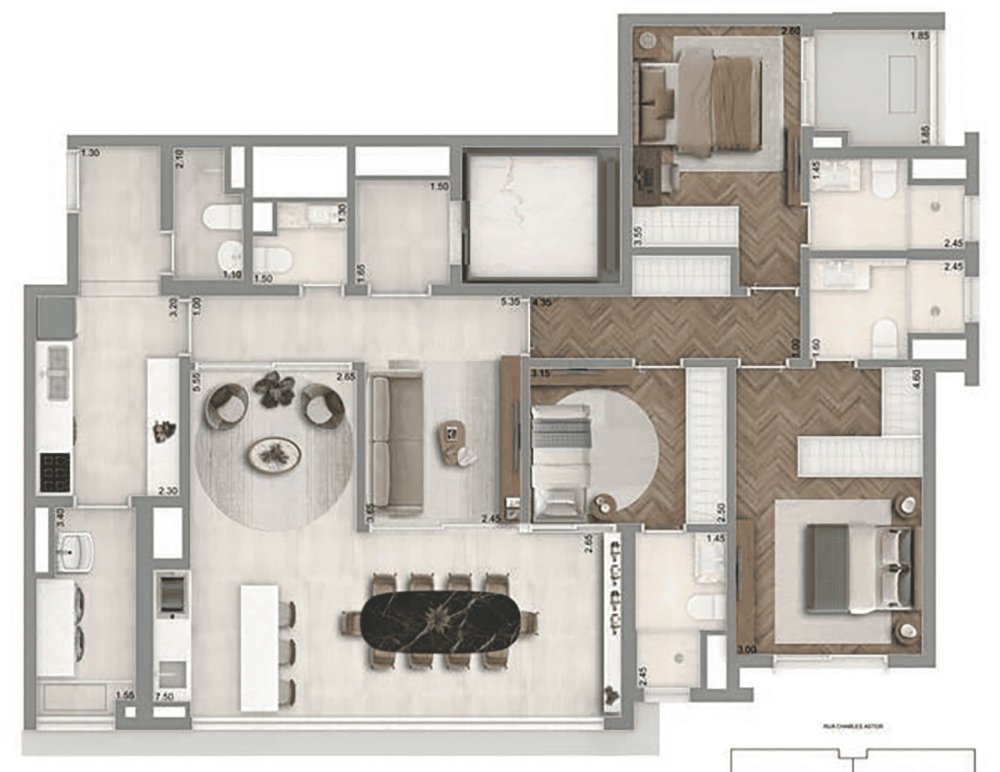 136m2 - 3 su�tes 