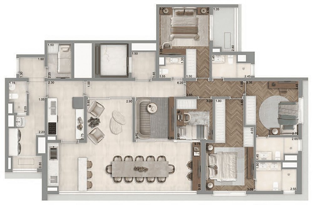 170m2 - 4 dorms (sendo 2 su�tes)